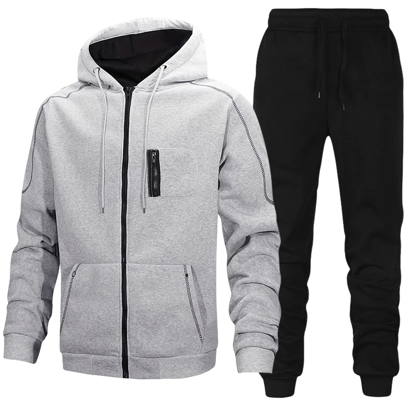 Winter Clothing Pk - Modischer Herren-Trainingsanzug, Lässiger Kapuzenpullover, Sweatshirt, Outdoor-Sportbekleidung,