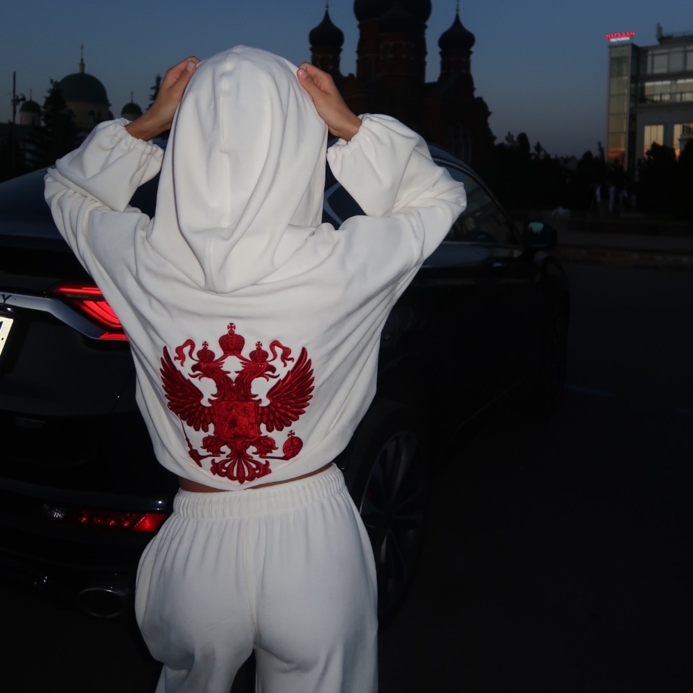 Winter Clothing For Women - Street-Trend Rückenbestickter Hoodie-Hosen-Anzug Herbst und Winter