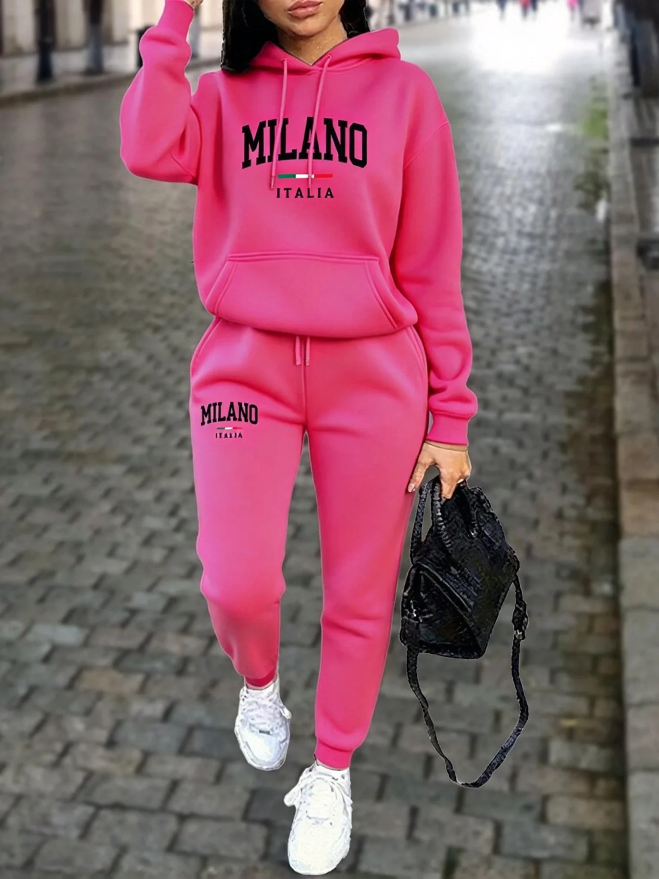 Winter Clothing For Women - MILANO Hosen-Sets für Damen, hochwertige Sweatshirt-Sweatpants-Hoodie-Kombination,