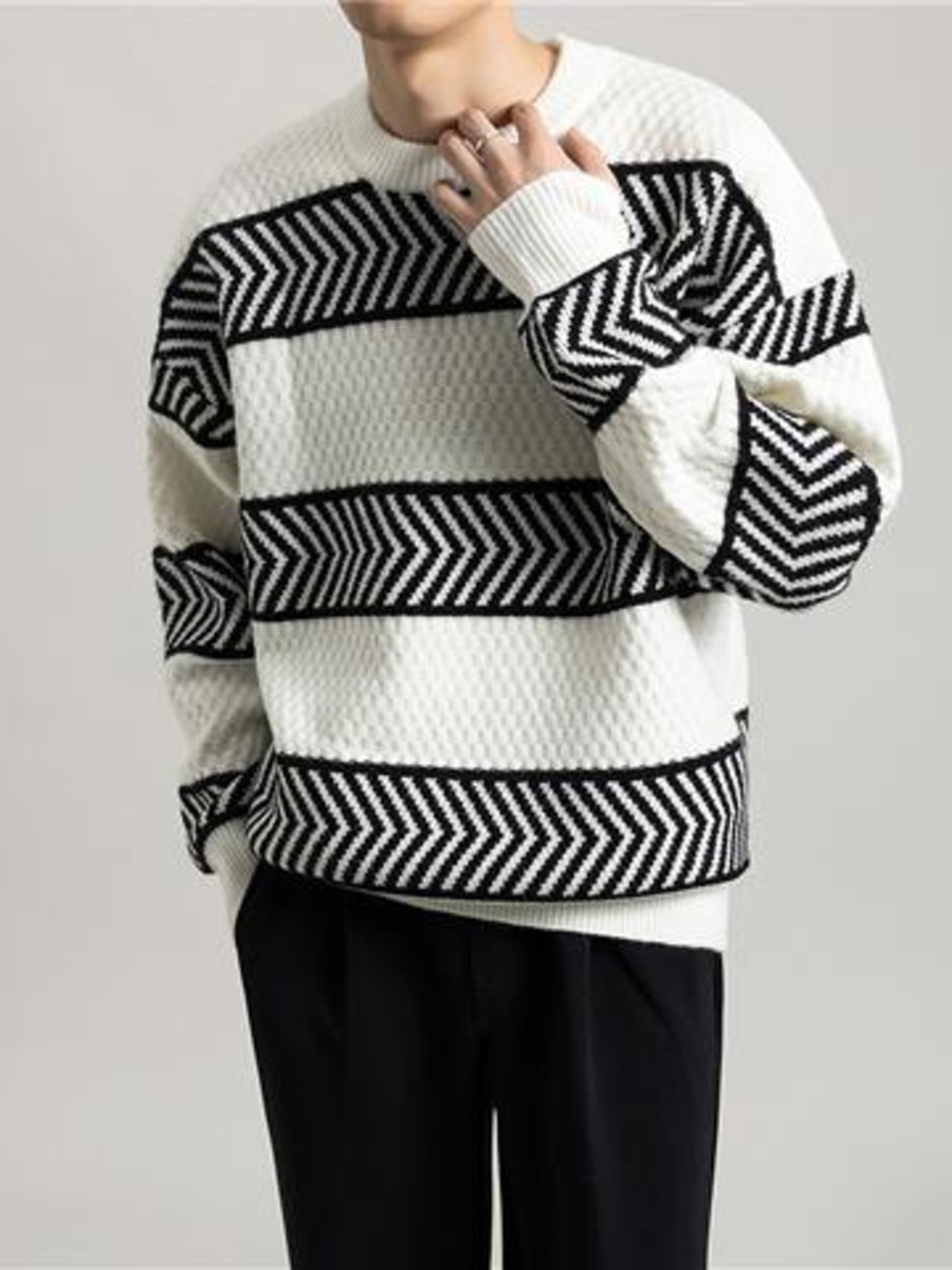 Casual Lose Streifen Pullover  – Winter Clothing Hong Kong Bewertung und Preis